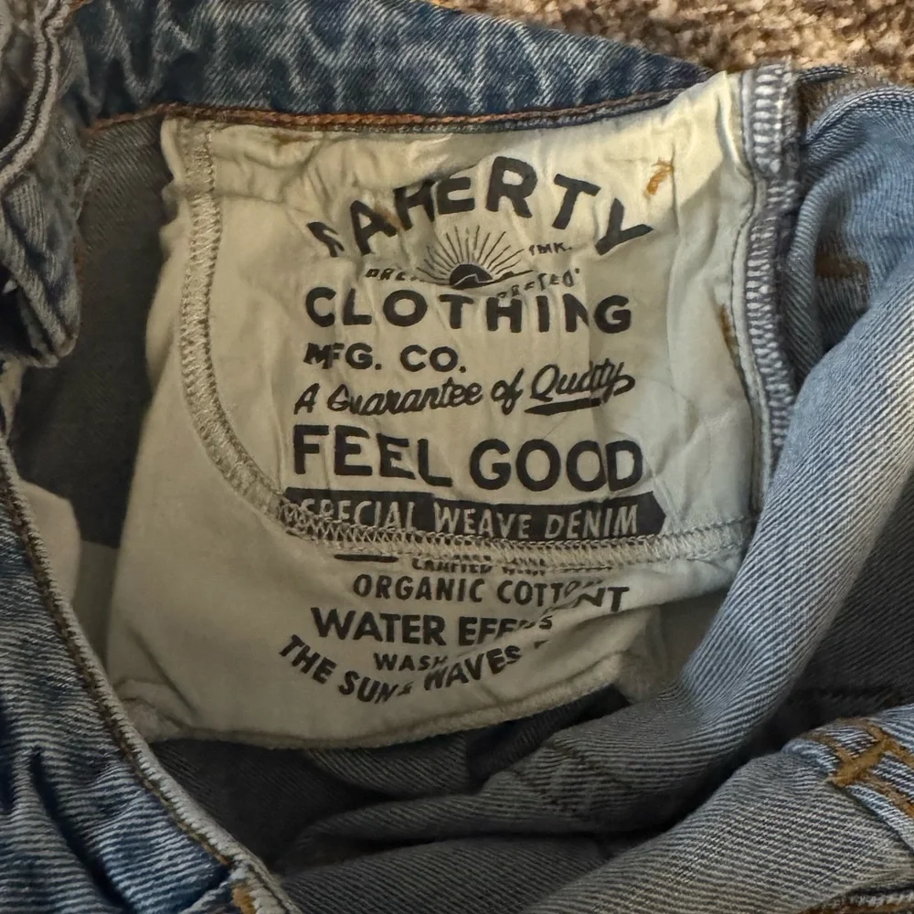 FAHERTY BLUE JEANS ORGANIC COTTON PANTS SIZE 27 STRAIGHT LEG - Picture 9 of 11
